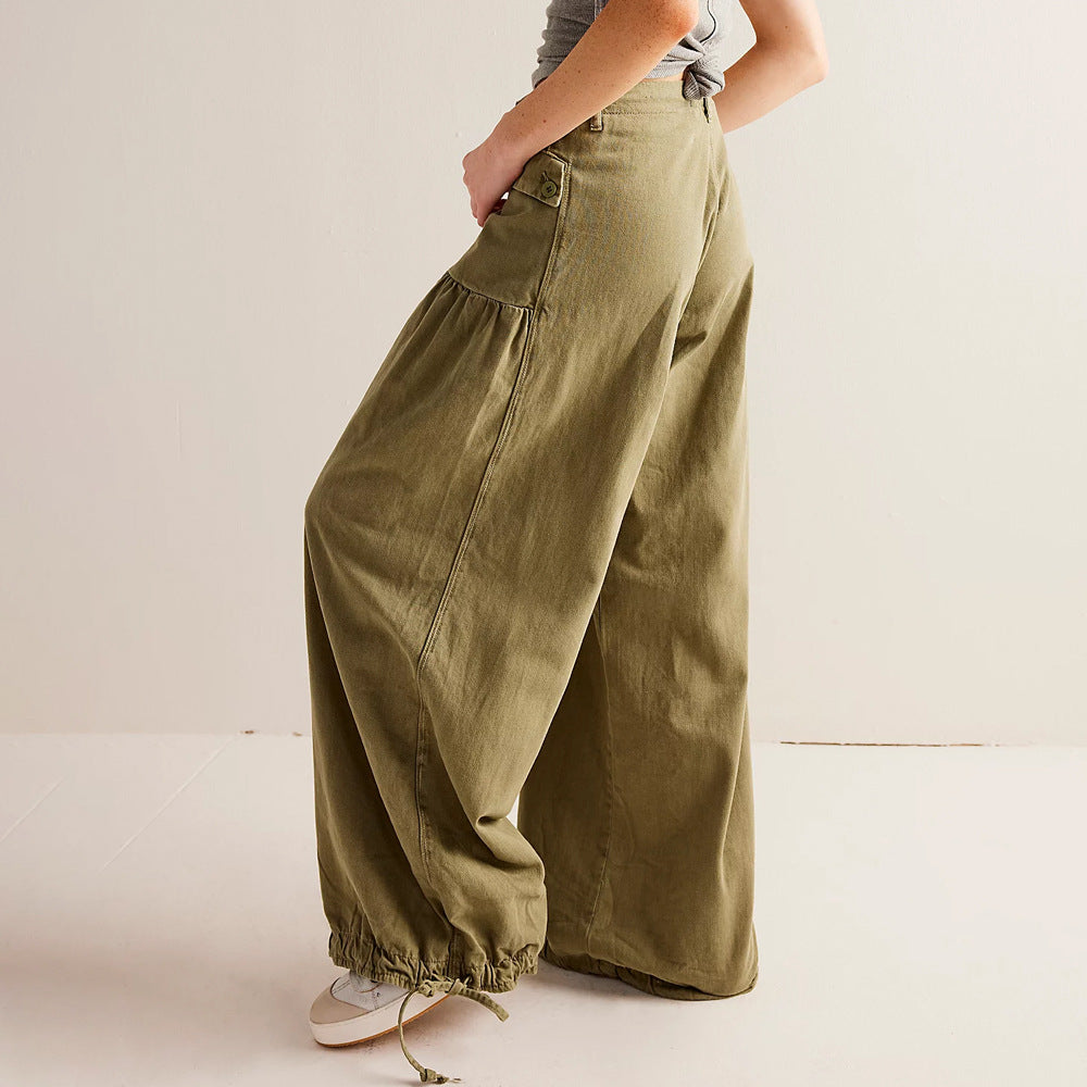 Sorenna — Wide-Leg Cotton Denim Jeans with Boho Pockets