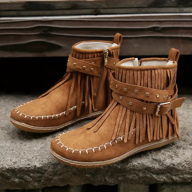 Suede Fringe Boots™ — Slip Into All-Day Comfort That Turns Every Step Into Confidence