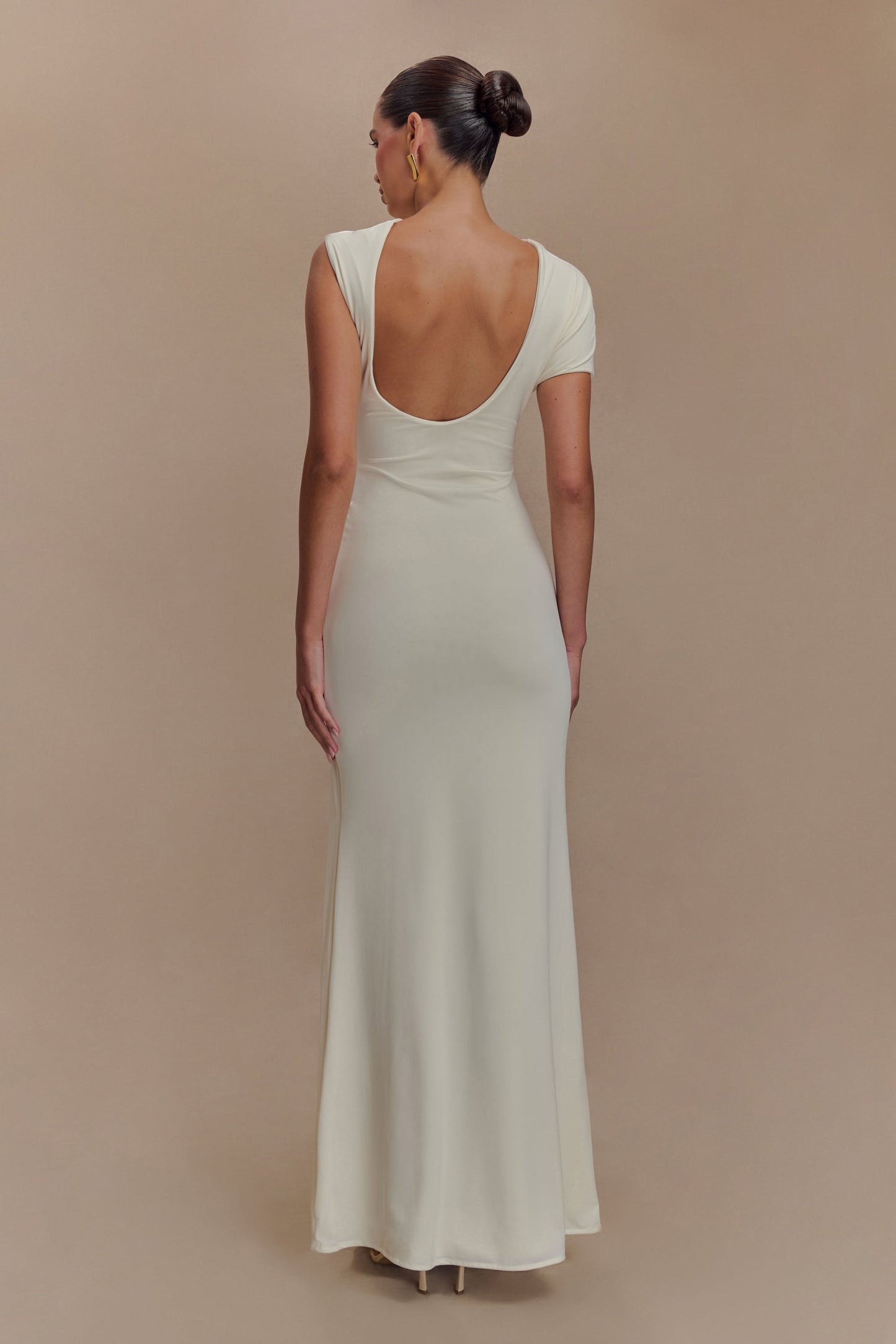 Zentara Slinky Maxi Dress With Hardware - Ivory