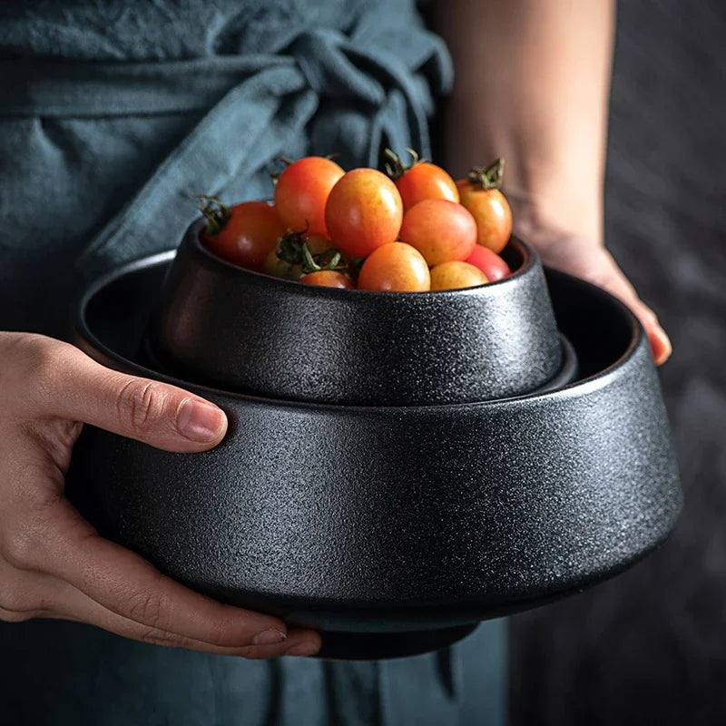 Selari — Minimalist 9-Piece Stoneware Dining Set with Matte Finish