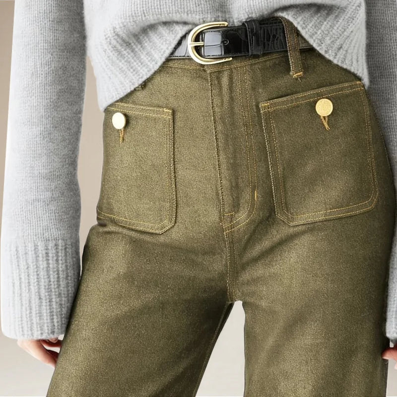 Liora Jeans — High-Waist Loose Denim Trousers with Stretch Fabric
