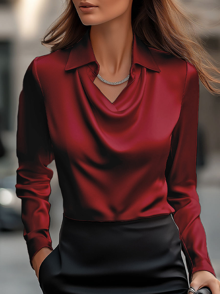 VelaFina™ Satin Blouse — Command Attention with Luxurious Comfort That Celebrates Every Curve