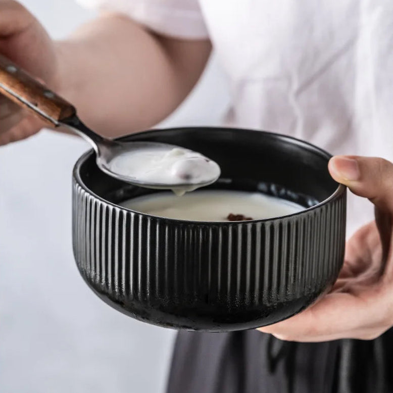 Caldara — Ribbed Ceramic Dinnerware Set with Matte Finish