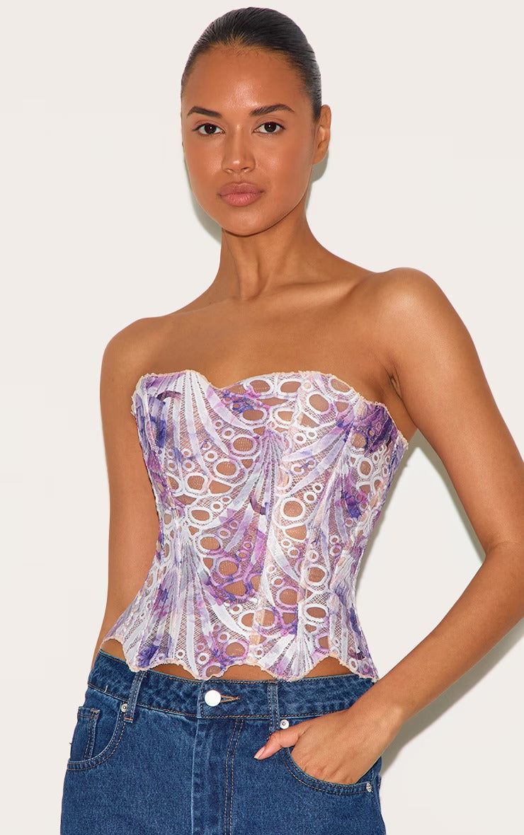 Pink Textured Sheer Floral Lace Corset™ — Ignite Every Room with Unstoppable Glamour and Confidence