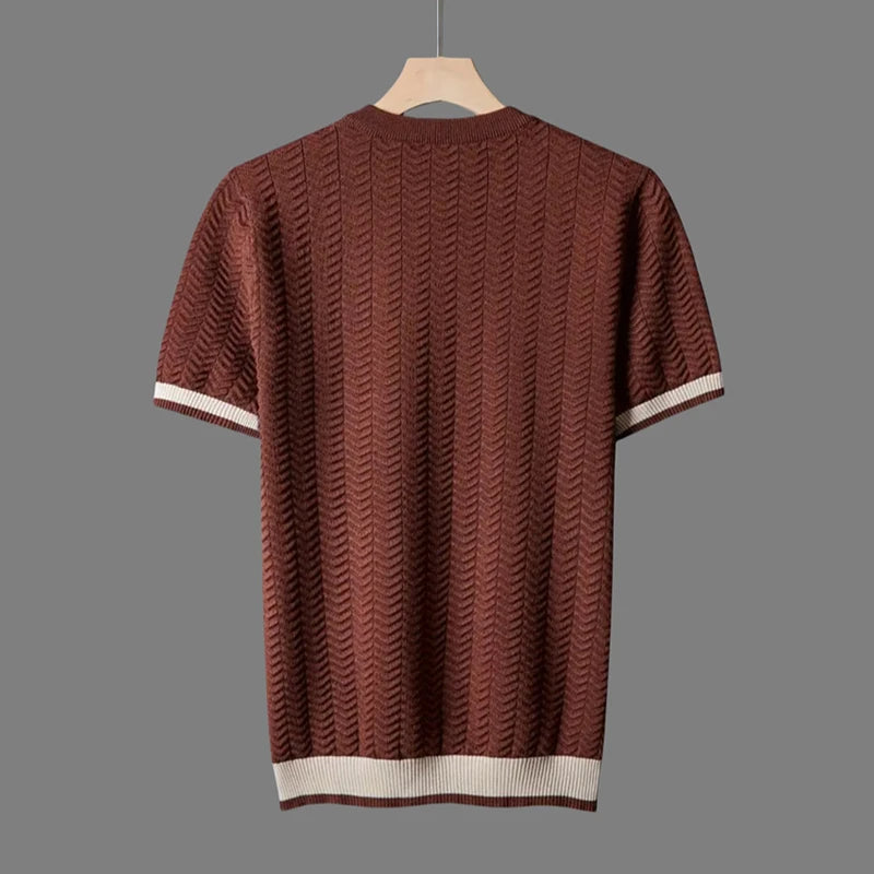 Chevron Jacquard Knit Tee™ — Own Every Moment with Vintage Swagger and Unstoppable Comfort