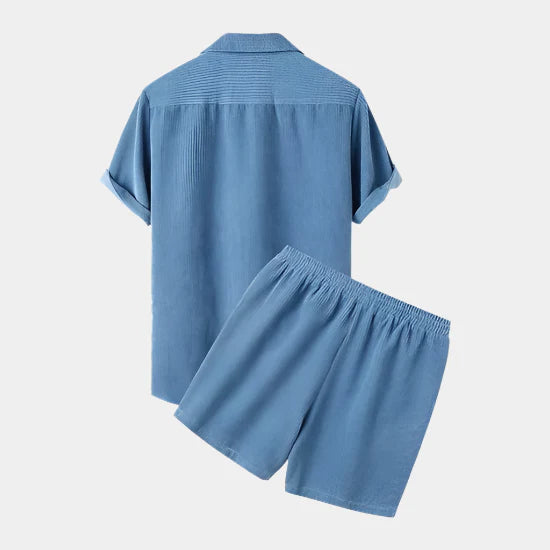 Avenlea — Ribbed Velvet Corduroy Shirt and Shorts Set