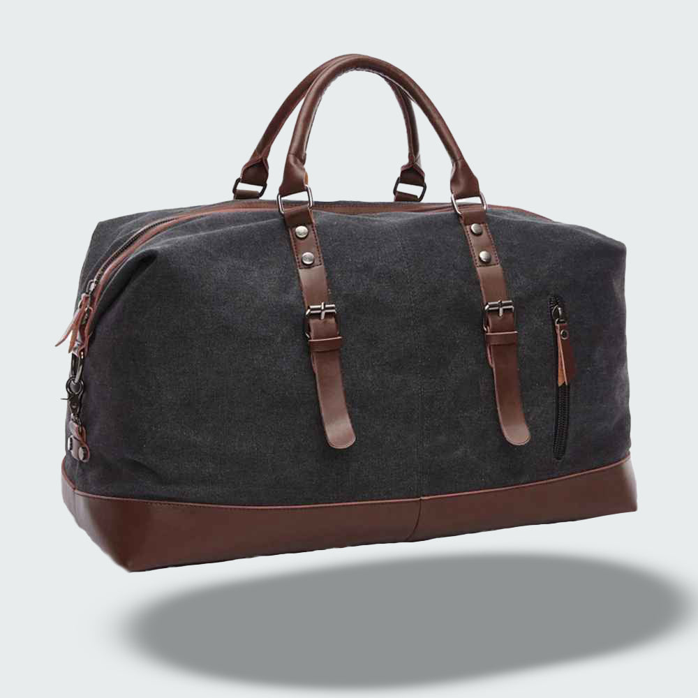 Soren — Durable Waxed Canvas Travel Duffle Bag with Leather Accents