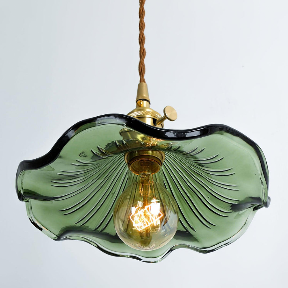Liora — Floral Glass LED Pendant Light with Warm Glow