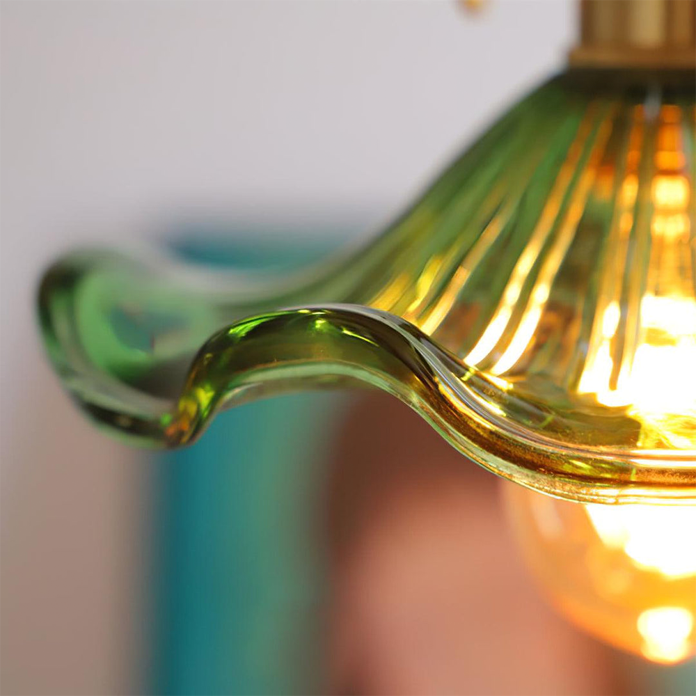 Liora — Floral Glass LED Pendant Light with Warm Glow
