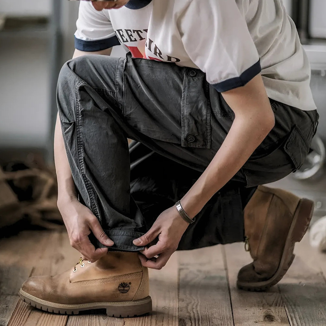 Brexton — Breathable Cotton Cargo Pants with Adjustable Ankle Straps