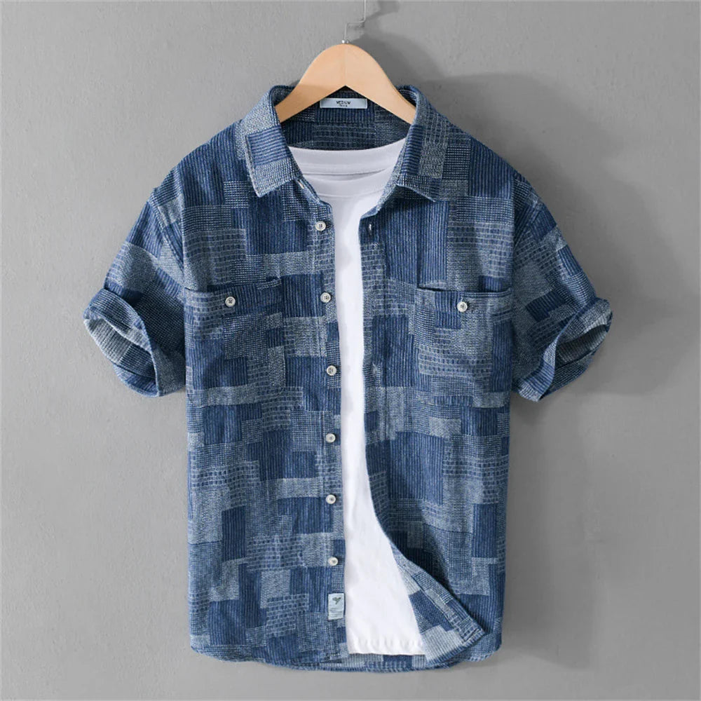 Lomell Shirt — Lightweight Checkered Cotton Blend with Dual Pockets