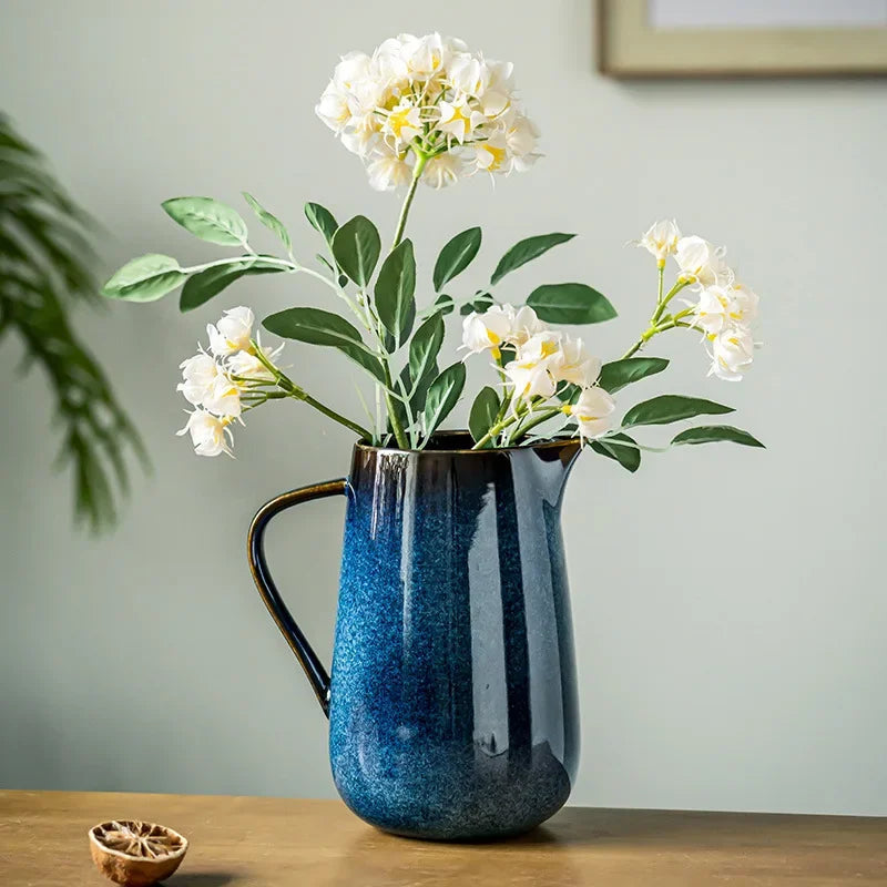Calderin — Blue Ceramic Pitcher with Kiln-Fired Durable Glaze