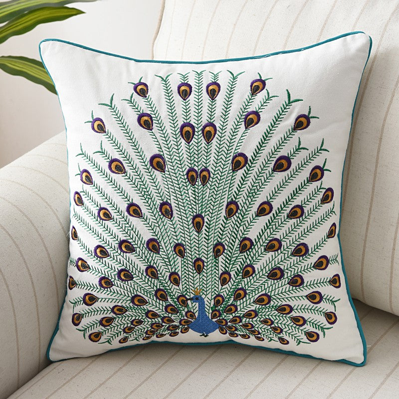 Liora — Embroidered Butterfly Cushion Cover in Cotton-Linen Blend