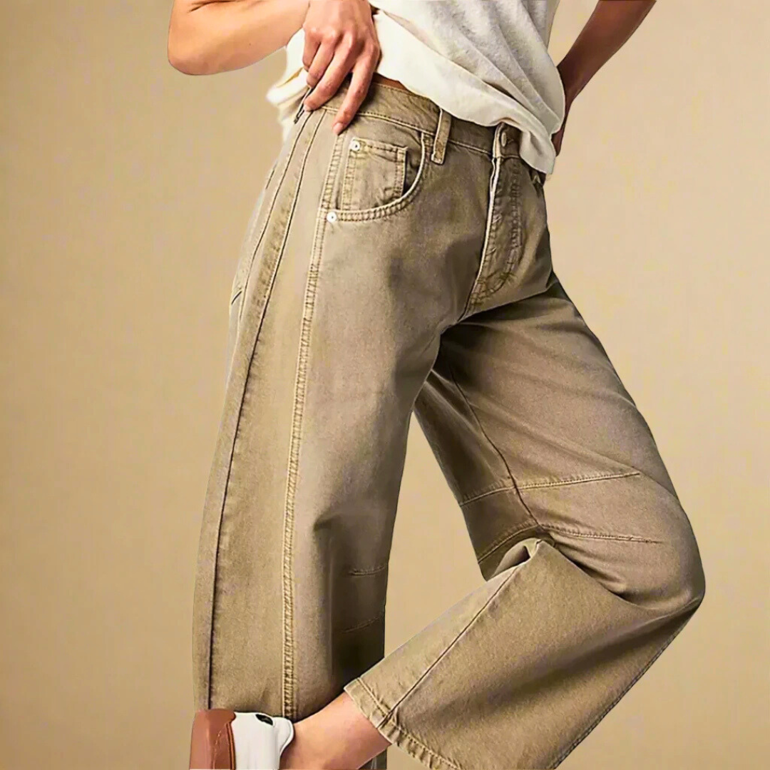 Norla Vintage Jeans — Cropped Soft Cotton with Knee Stripe Detail