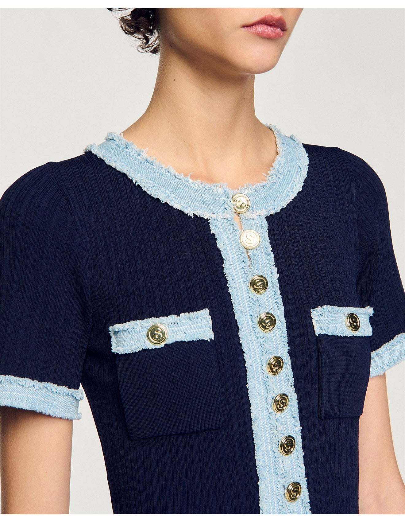 LumeLace™ Knit Denim Dress — Command Every Gaze with Effortless, Unstoppable Confidence