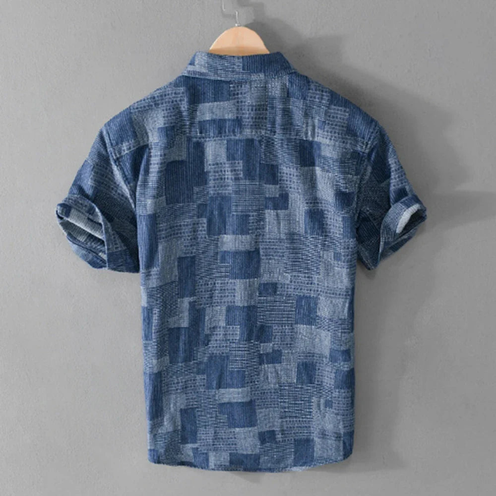 Lomell Shirt — Lightweight Checkered Cotton Blend with Dual Pockets
