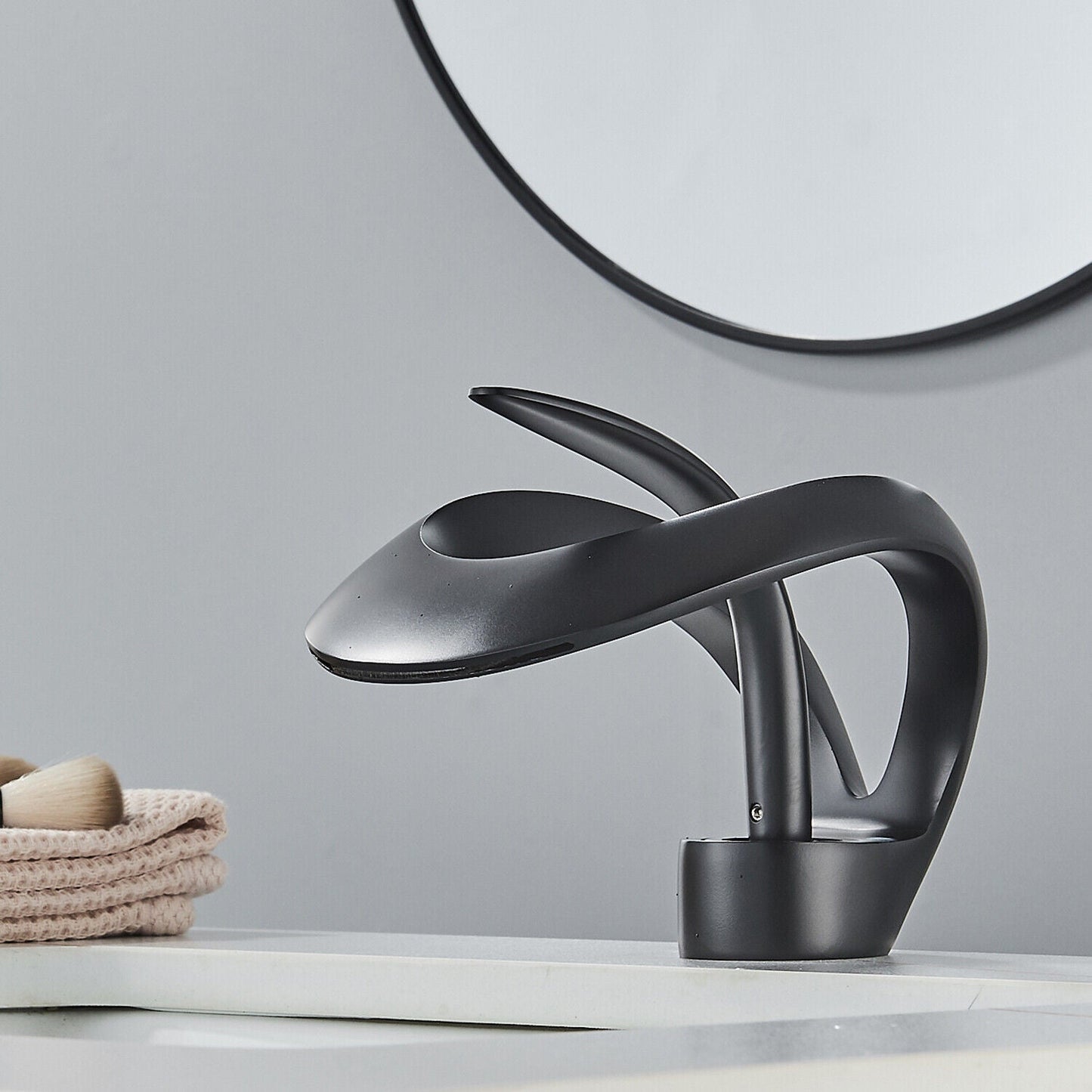 Odda — Modern Waterfall Bathroom Sink Faucet with Single Lever Design