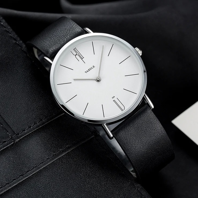 Nyren — Ultra-Slim Cowhide Leather Watch with Matte Dial