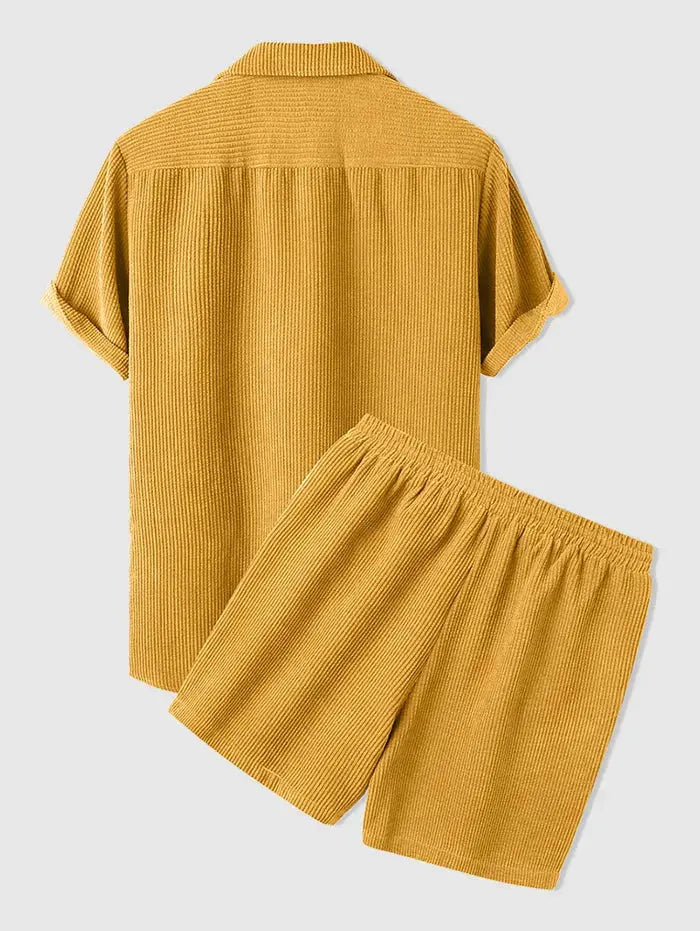 Avenlea — Ribbed Velvet Corduroy Shirt and Shorts Set