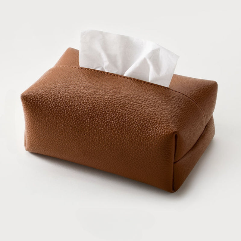 Larkon — Pebbled Faux Leather Tissue Holder with Minimalist Design