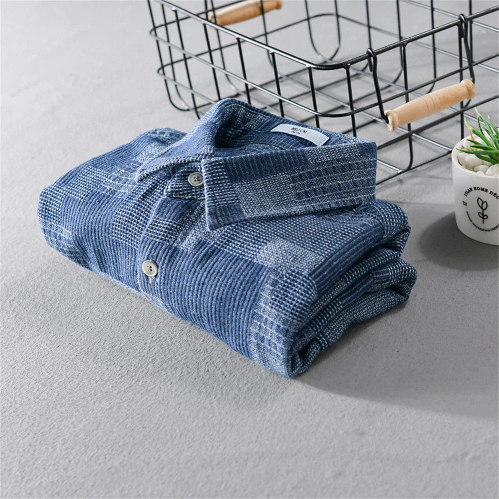 Lomell Shirt — Lightweight Checkered Cotton Blend with Dual Pockets