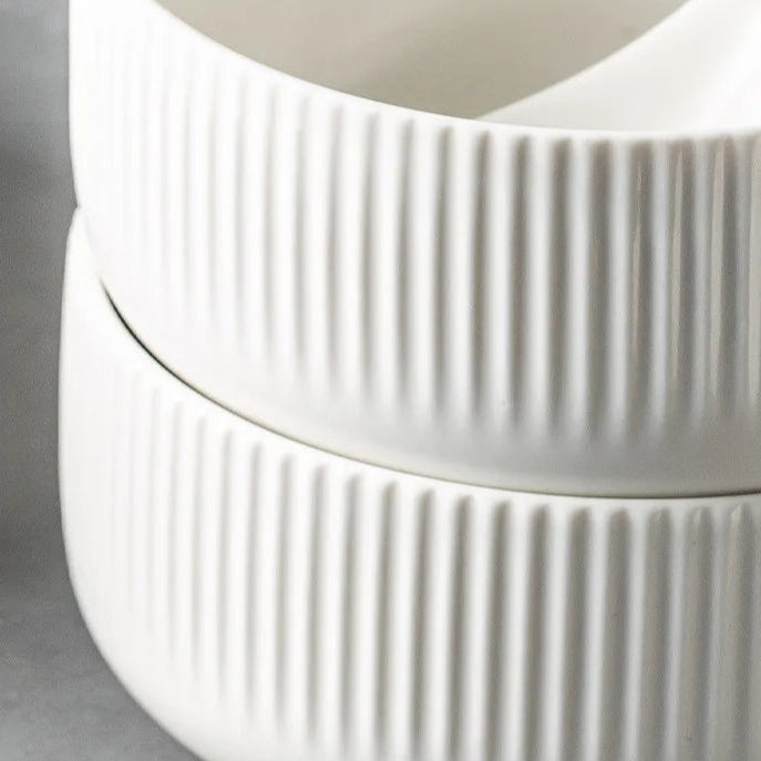 Caldara — Ribbed Ceramic Dinnerware Set with Matte Finish