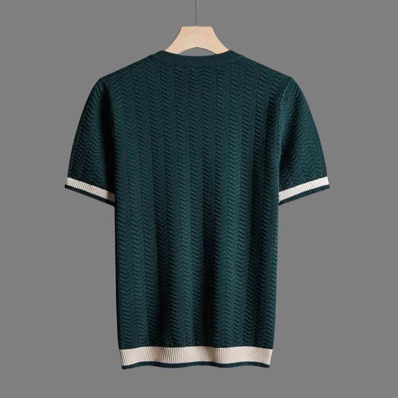 Chevron Jacquard Knit Tee™ — Own Every Moment with Vintage Swagger and Unstoppable Comfort