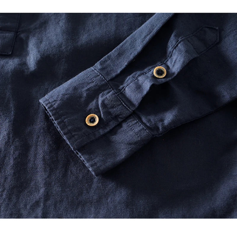 Renlo — Lightweight Linen Shirt with Mandarin Collar for Comfort