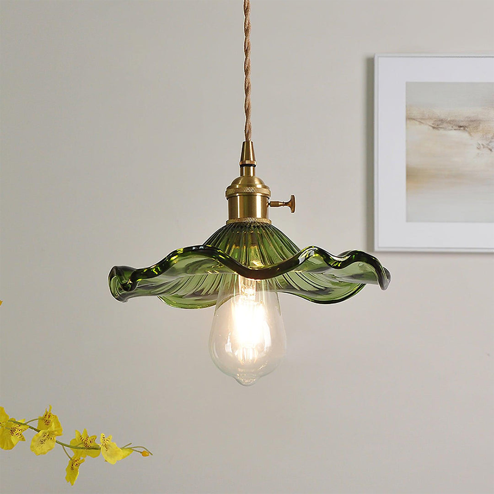 Liora — Floral Glass LED Pendant Light with Warm Glow