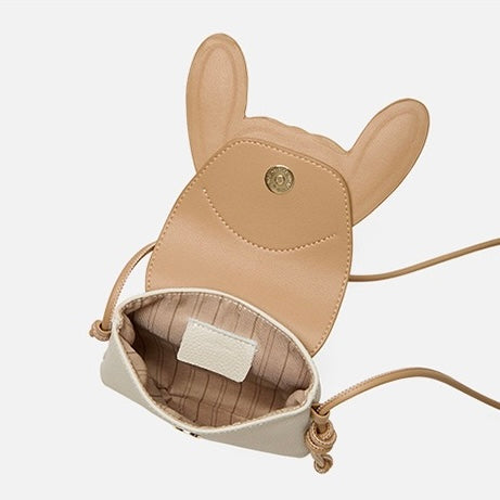 Liora — Women's Genuine Leather Mini Crossbody Phone Bag with Rabbit Design