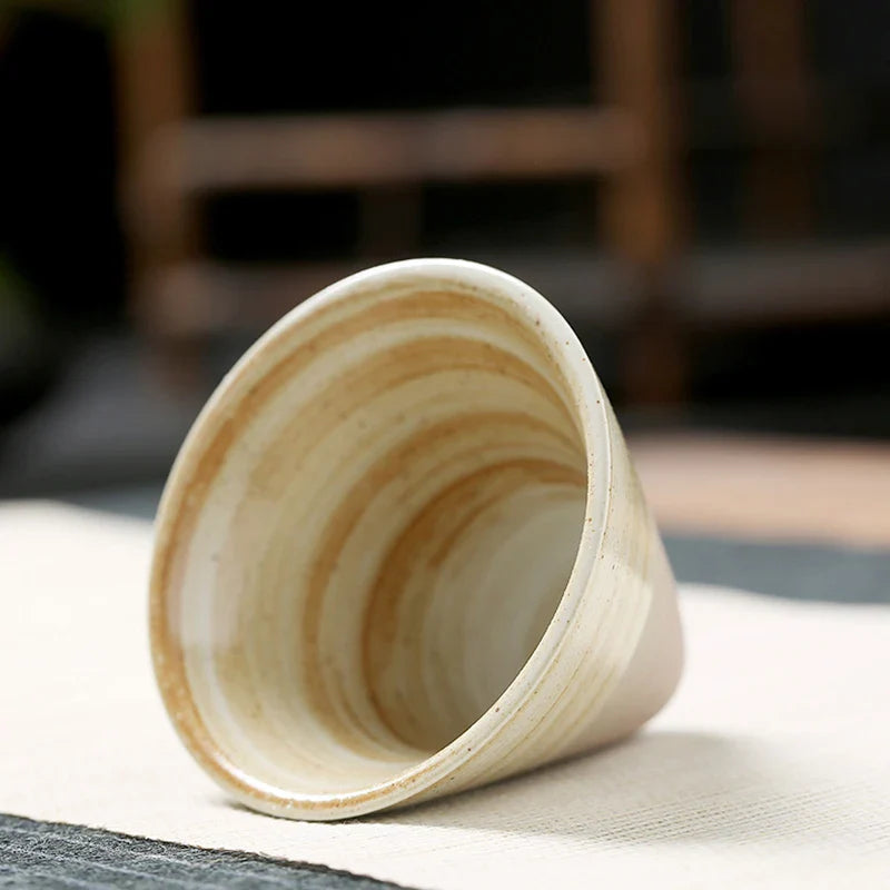 Lamara — Vintage Cone Shaped Ceramic Espresso Cups with Holder