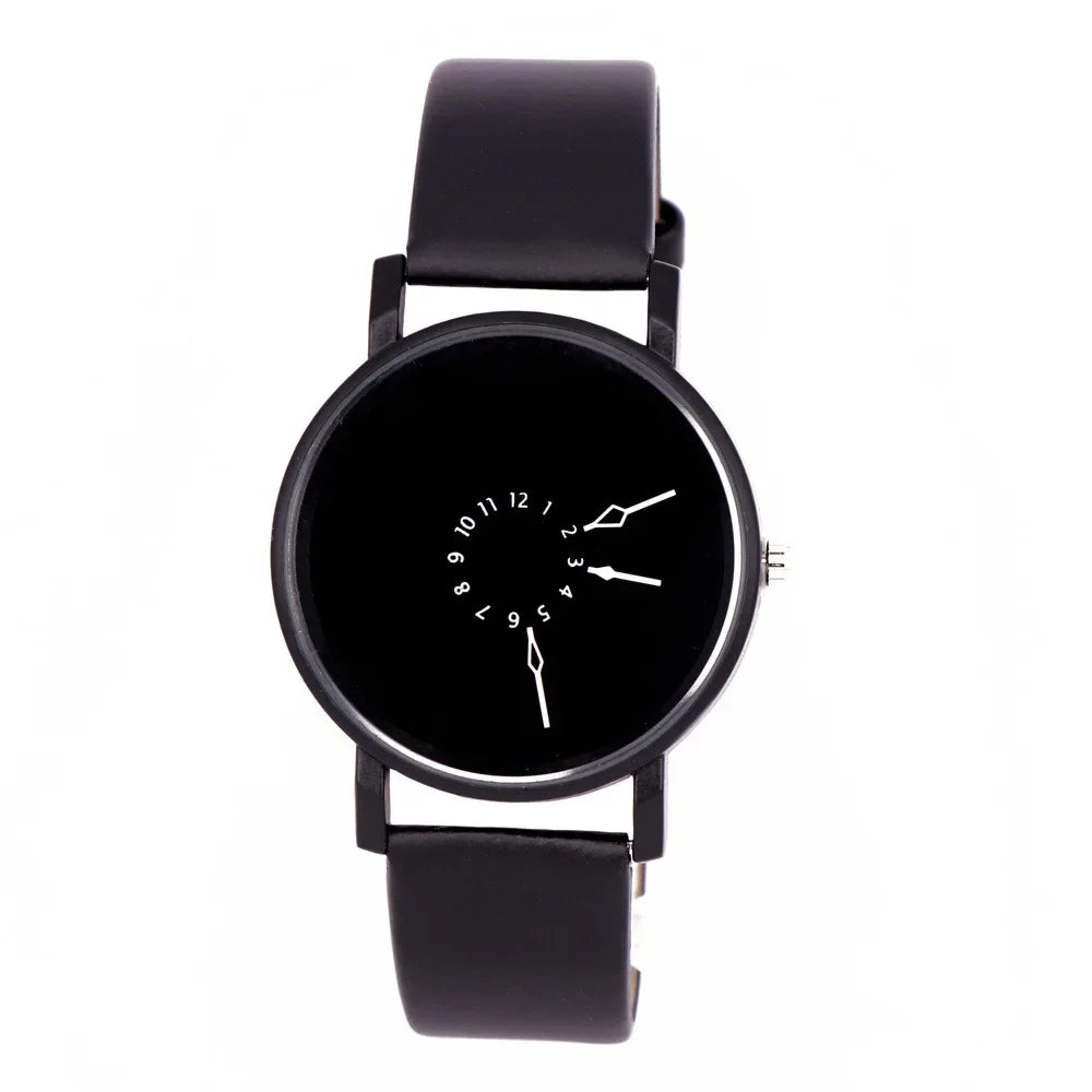 Lumenor — Modern Minimalist Leather Strap Watch with Dual-Dial Face