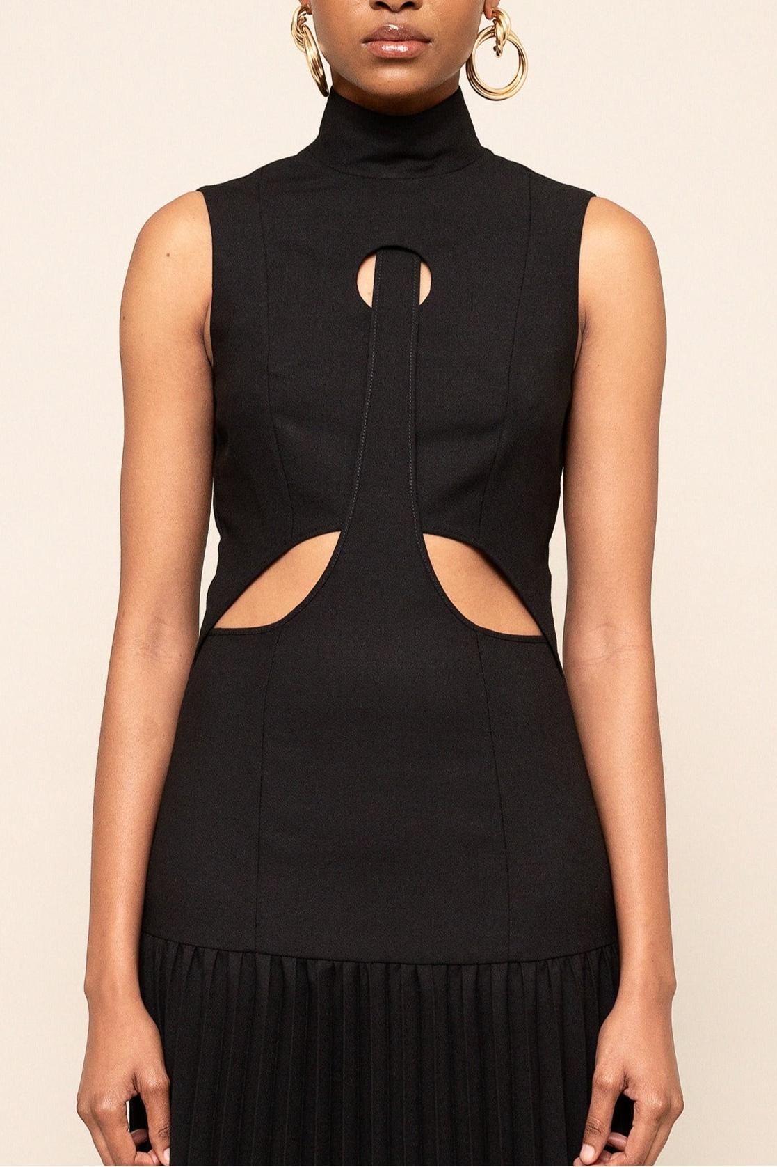 VenariLuxe™ Pleated Cutout Maxi Dress — Own Every Room with Irresistible Power and Grace
