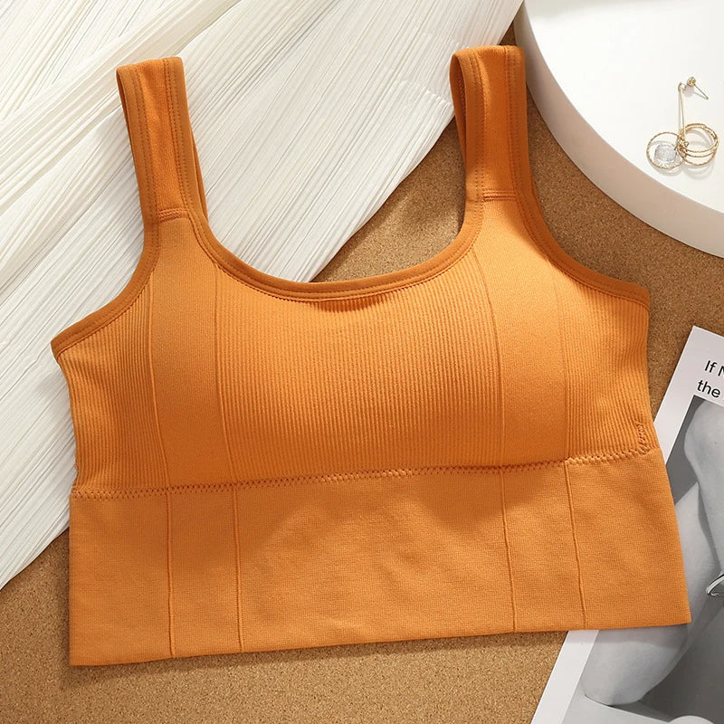 Elara Motion Core — Seamless Ribbed Sports Bra with Supportive Straps