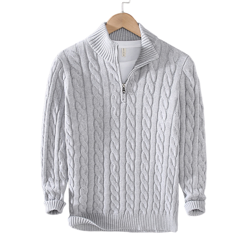 IronHaven™ Cable Knit Half-Zip — Command Attention with Warmth and Unstoppable Confidence