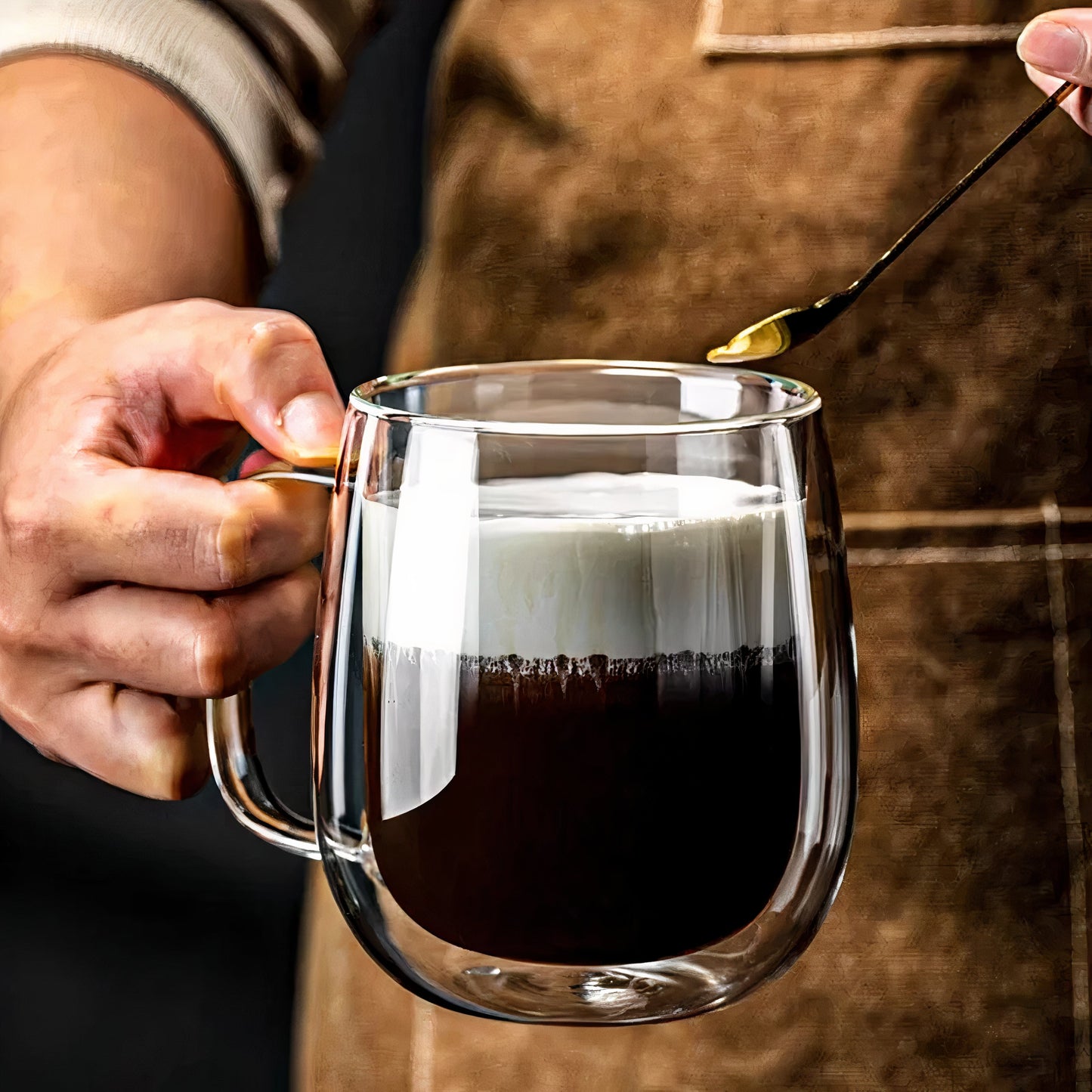 Liora — Double Walled Glass Coffee Cup with Heat Insulation