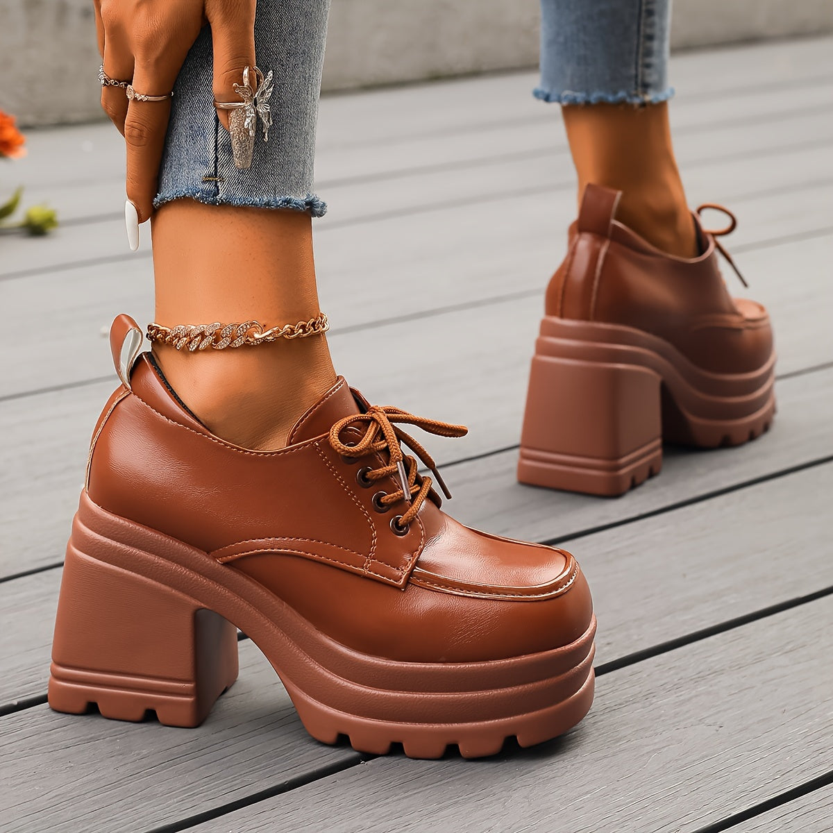 Aurelia — Retro Platform Oxfords with Cushioned Comfort