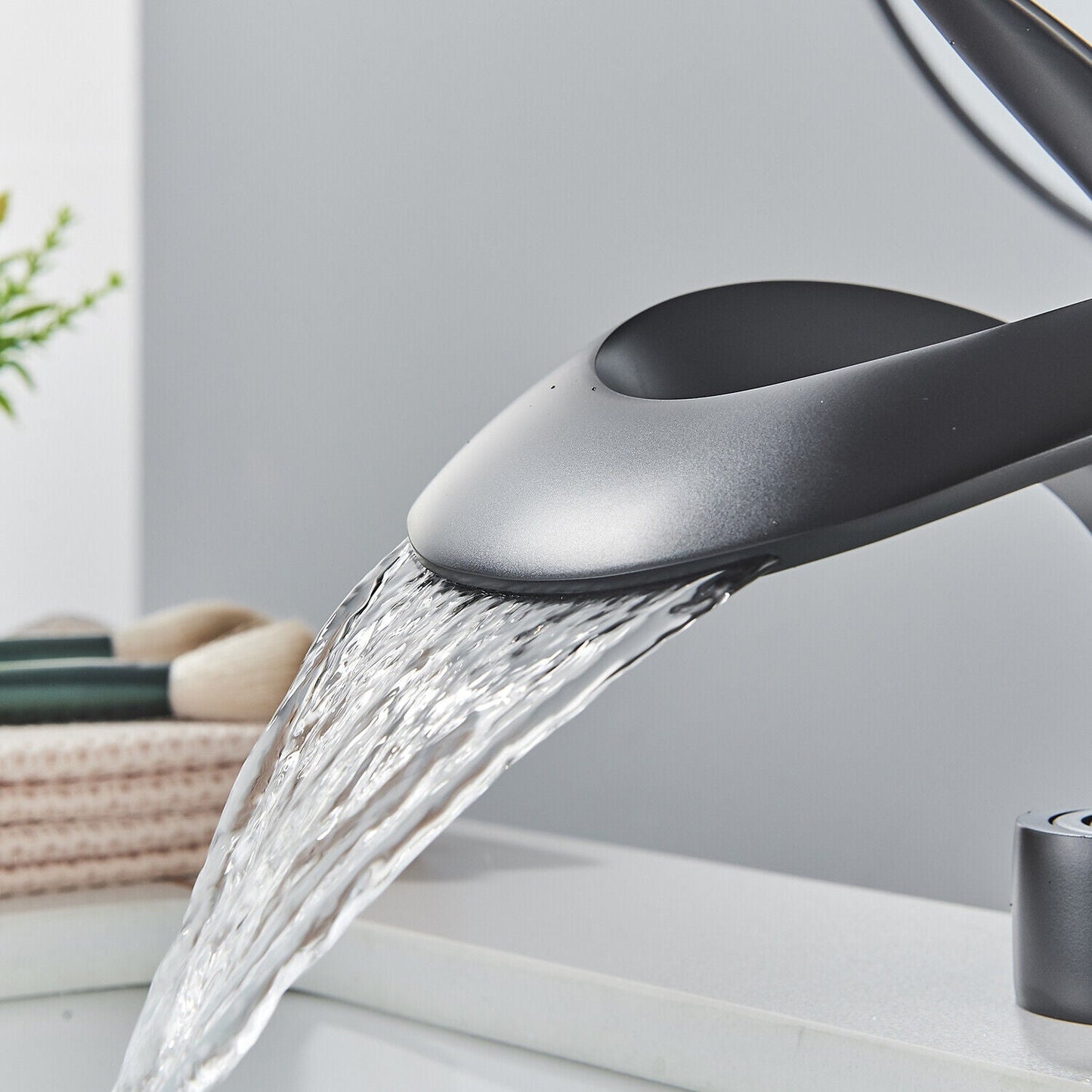 Odda — Modern Waterfall Bathroom Sink Faucet with Single Lever Design