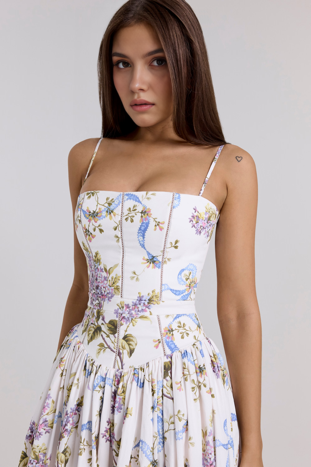 Norla — Cotton Midi Sundress with Vintage Rose Print