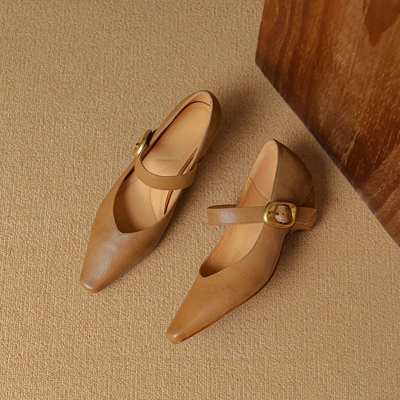 Liora — Genuine Leather Mary Jane Pumps with Cushioned Comfort