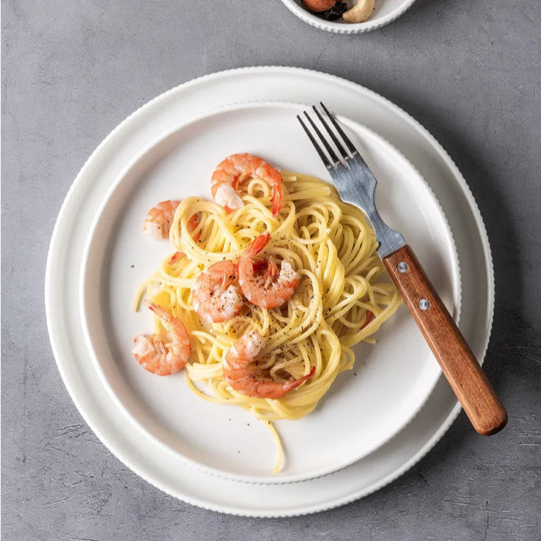 Caldara — Ribbed Ceramic Dinnerware Set with Matte Finish