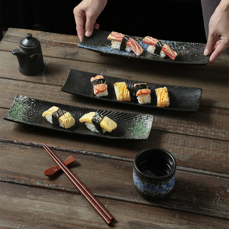 Liora — Minimalist Ceramic Sushi Plate with Elegant Design