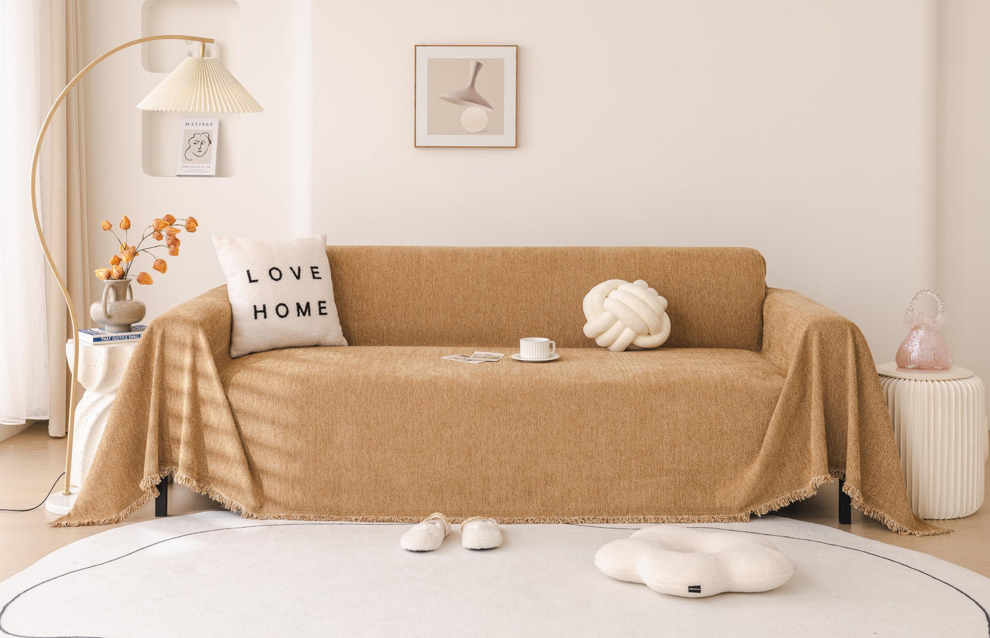 Havenly ā Durable Chenille Couch Cover with Family-Friendly Protection