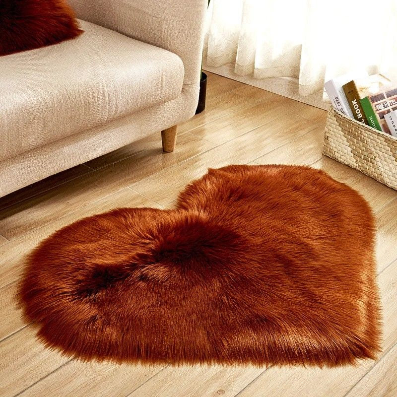 Liora — Soft Heart-Shaped Plush Rug with Non-Slip Backing