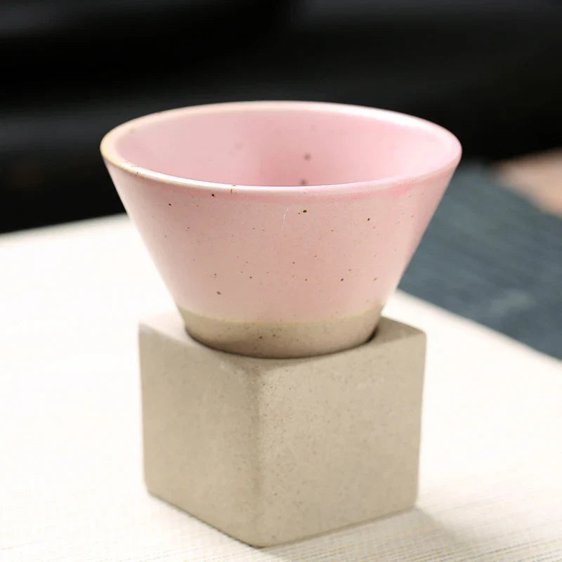 Lamara — Vintage Cone Shaped Ceramic Espresso Cups with Holder