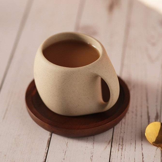 Norla — Handcrafted Ceramic Coffee Set with Bamboo Saucer
