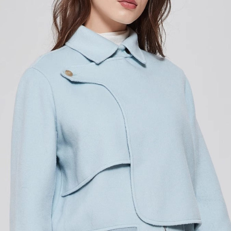 Brynna Wool Jacket — Cropped Wool Coat with Modern Structured Fit