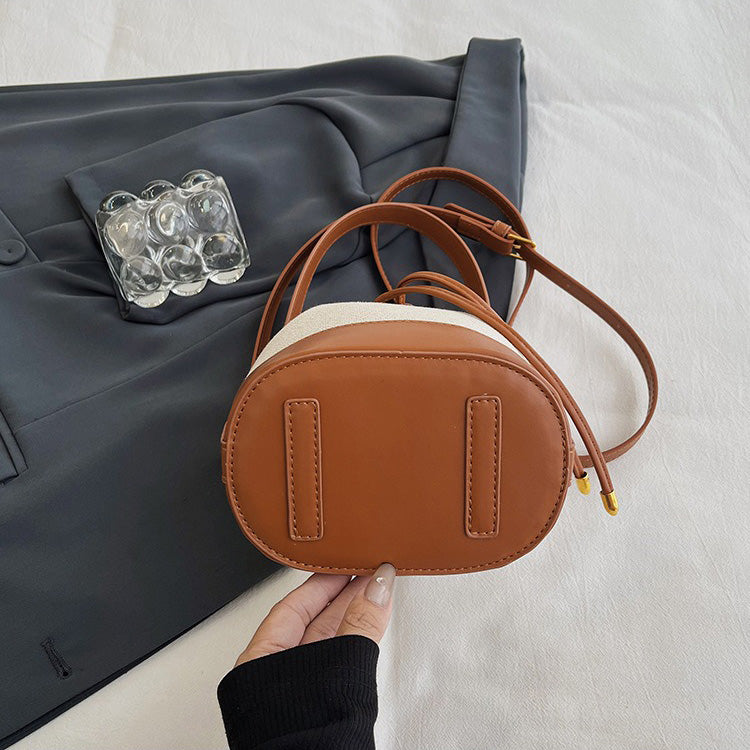 Oslen Canvas Bucket Bag — Lightweight Vegan Leather Trim Tote