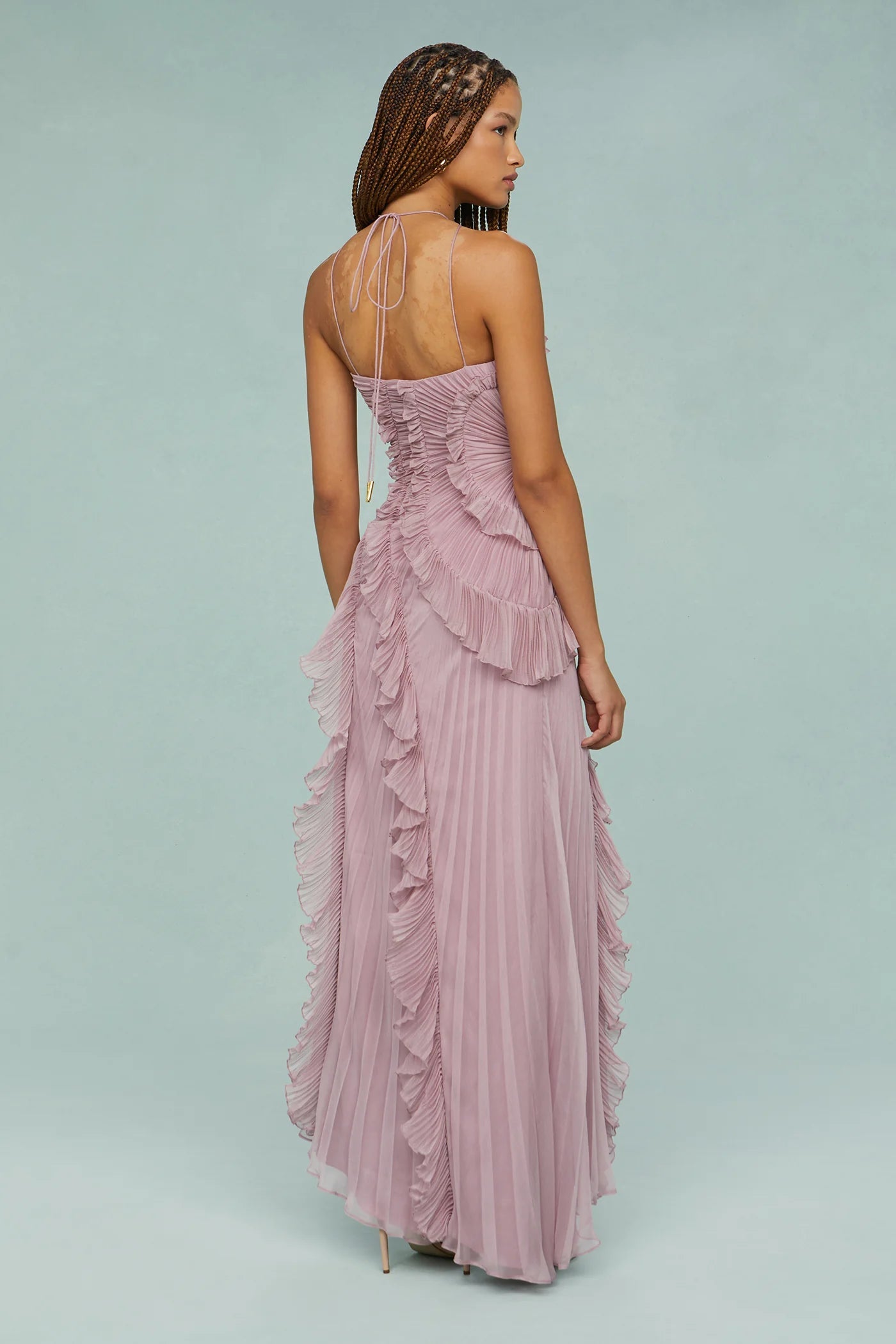 Zurvix – Sculpted pleats – One-shoulder midi dress