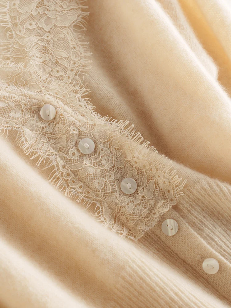 Sorrelis — Women's Cashmere Lace Cardigan for Layering
